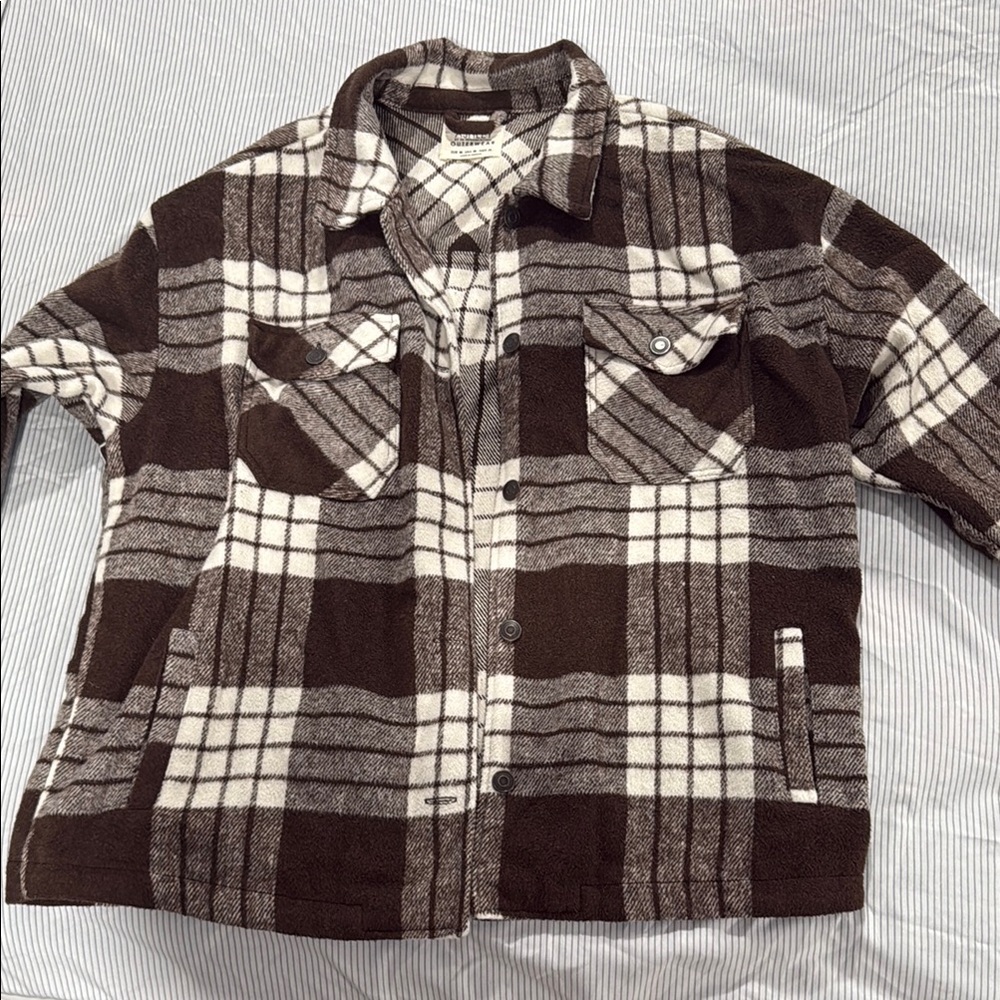 Ashley By 26 International Checkered Jacket in Brown and White